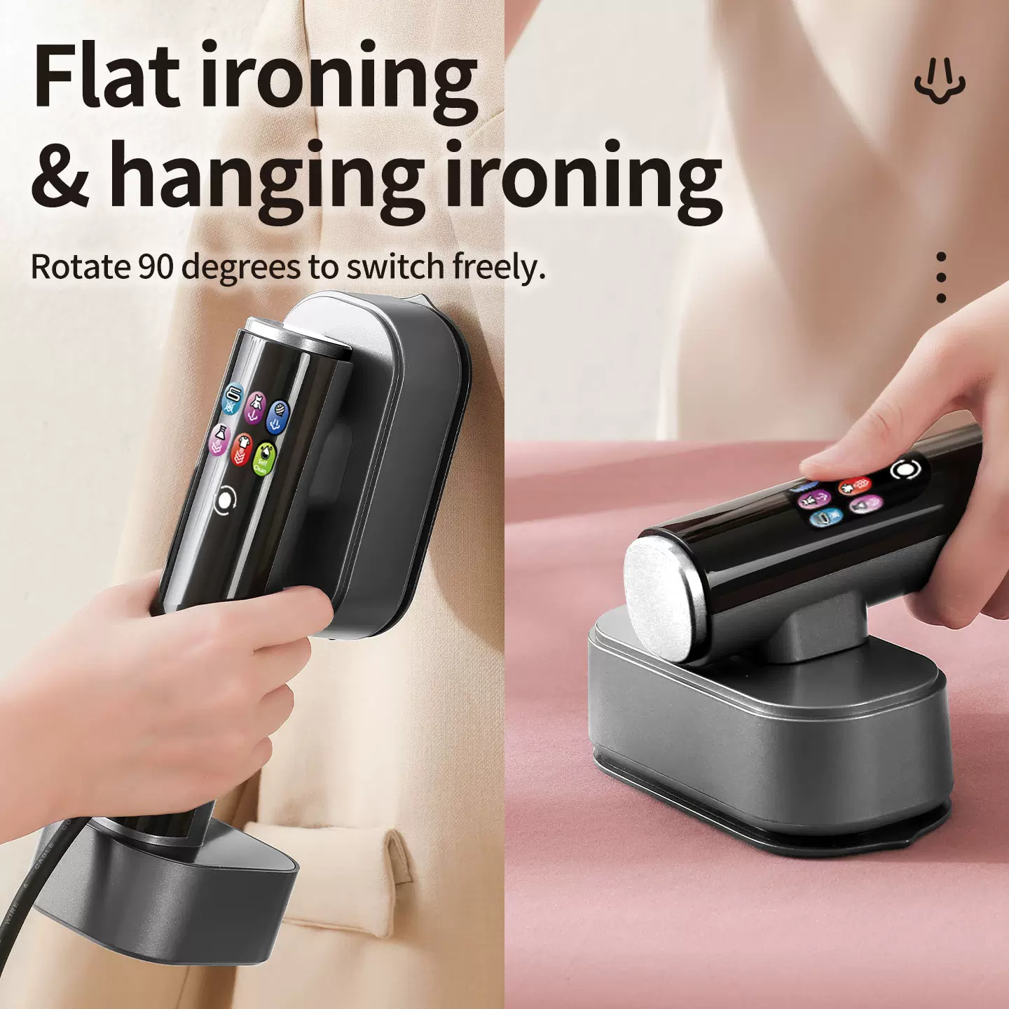 跨境新品手持彩屏旋转式蒸汽电熨斗大功率挂烫机熨烫机小型电熨斗