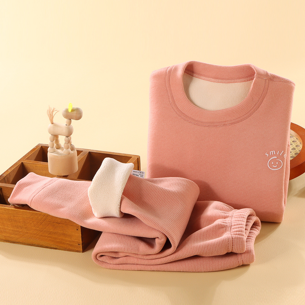 [Personalizado] Traje deshuesado de terciopelo Oli para niños de mediana edad, ropa de otoño, pantalones largos, hombres y mujeres gruesos, ropa de hogar cálida