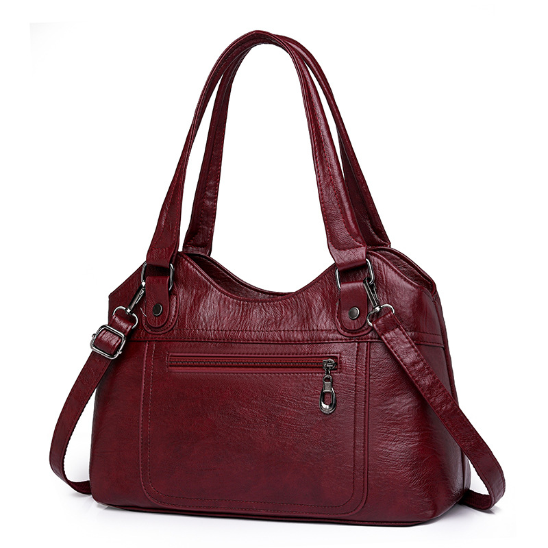 Women's Bag 2023 New Single Shoulder Diagonal Straddle Handheld Tote Bag Women's Large Capacity Washed Leather Bag Women's Bag_senzul.com