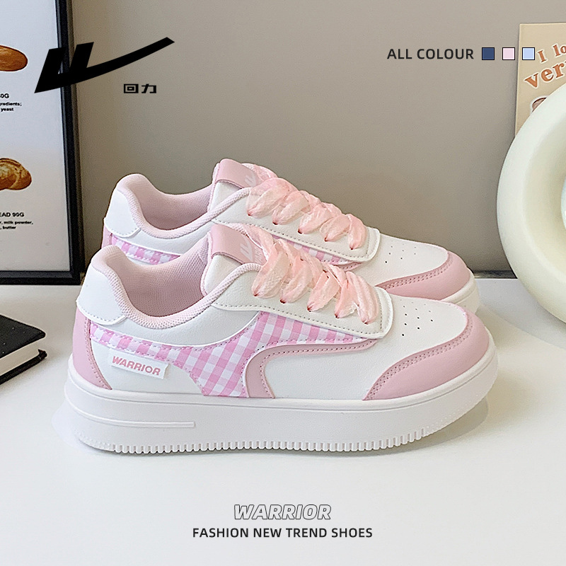 Zapatos de piso grueso de dopamina para mujeres de otoño nuevos zapatos casuales de nicho suaves con patrón de cuadrícula zapatos estudiantiles