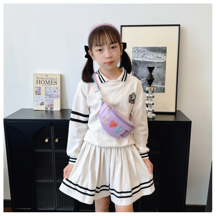 198g Weight Polyester Lining Material Sequins Fashion Element Zipper Closure Type Sling Strap Strap Type Fanny Pack Bags Type Casual, Daily Occasion Pu Leather Material Letter Pattern All Seasons Season Kid'S Gender Cute Style Dumpling Shape Shape Kid'S Pu Leather Letter Cute Sequins Dumpling Shape Zipper Fanny Pack 5