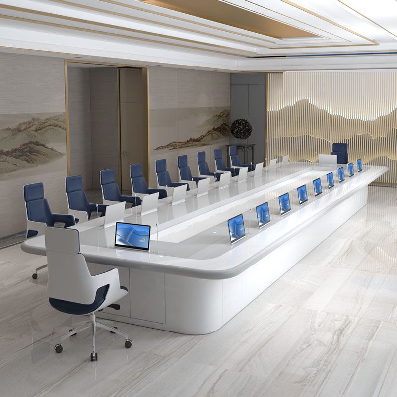 Creative Intelligent Paperless Paint Conference Table Lifting Screen Display Large Conference Long Table Simple Modern Conference Table Creative Intelligent Paperless Paint Conference Table Lifting Screen Display Large Conference Long Table Simple Modern Conference Table