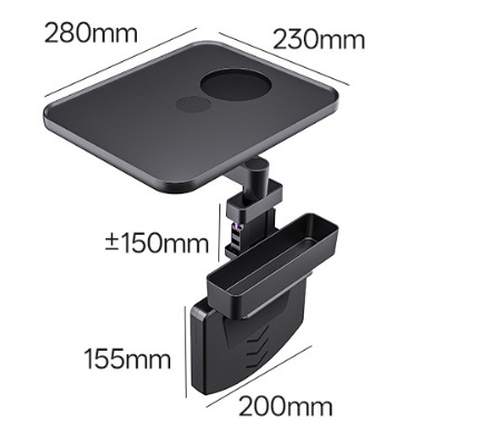 Multifunctional car table 360 ° Rotating and widening floating tray, in-car cup holder for the driver and passenger, and dining table
