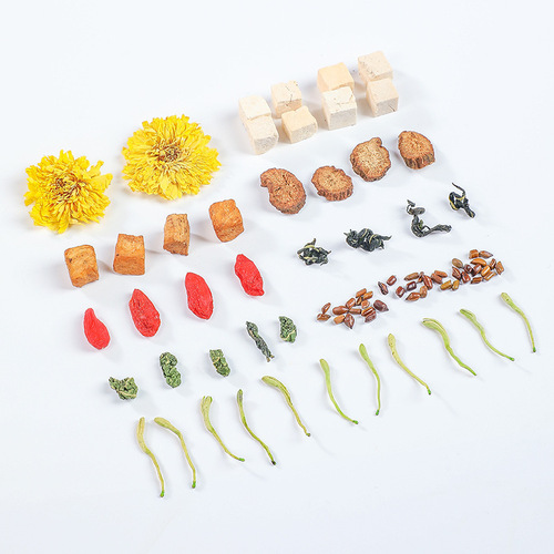 Chrysanthemum and Cassia Tea with Goji Berries, Small Jar Combination Health Tea, Flower Fruit Tea Triangle Pack, Burdock Root Tea Bag