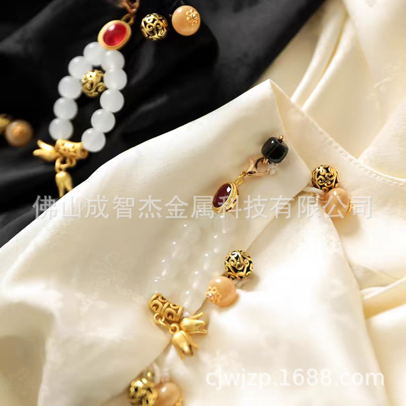 国风压襟钮扣连接扣 山居秋暝系列服饰 新中式服装配件