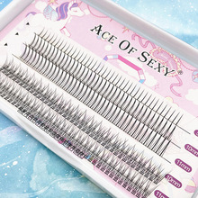 仙子毛鱼尾A型混装朵毛假睫毛自然柔软分段五排睫毛嫁接种植睫毛