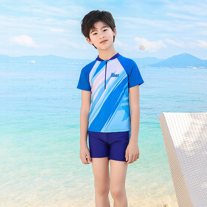 2024 nuevo traje de baño para niños estudiante niño deporte de secado rápido dividido de dos piezas traje de entrenamiento profesional para niños de mediana edad