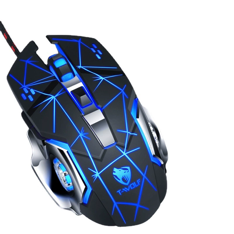 Механическая игровая мышь Cross-border Thunder Wolf V6, программирование макросов, мышь для киберспорта, пресс-пистолет Amazon, оптовая продажа