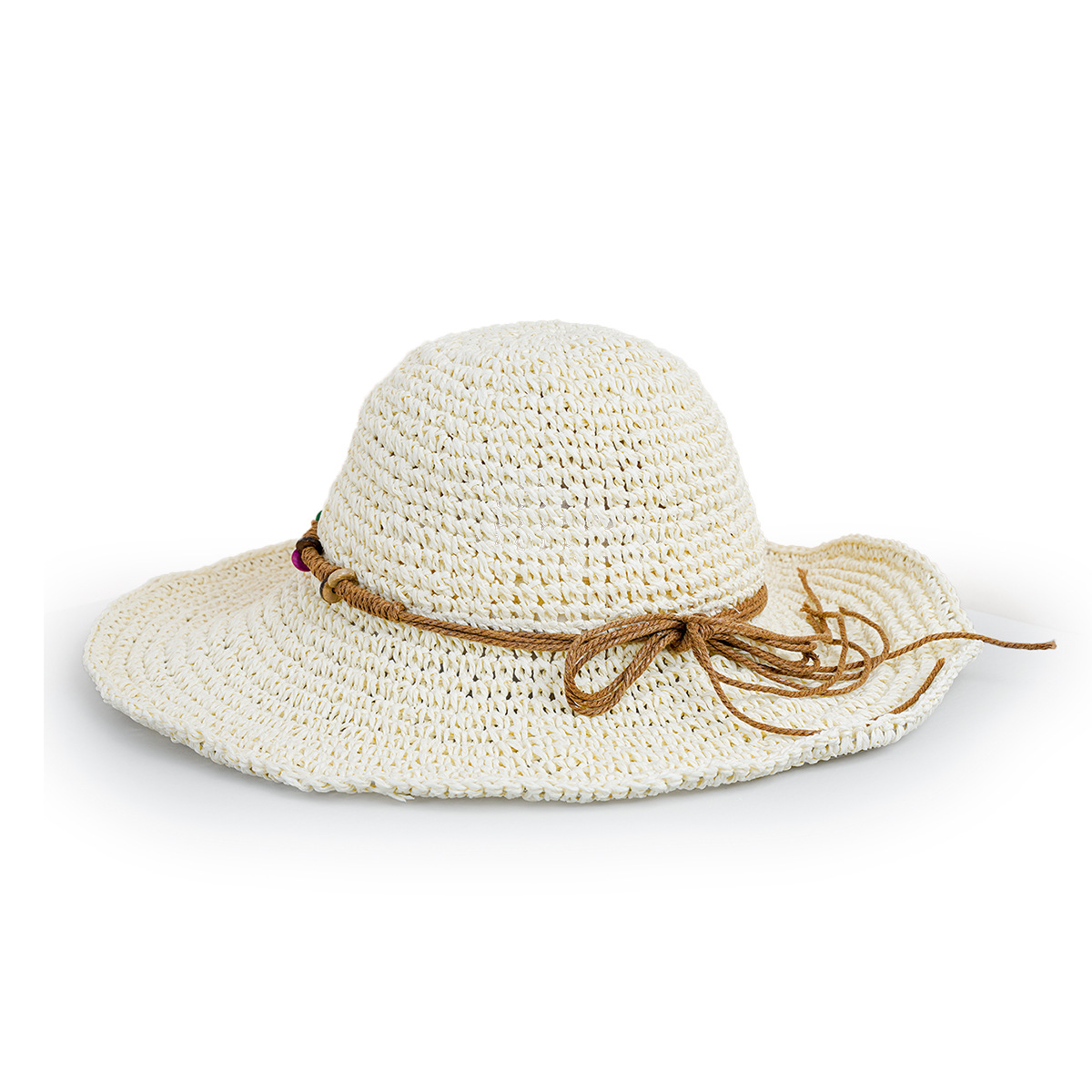 Korean Style Sunscreen Button Woven Big Brim Breathable Straw Hat display picture 11