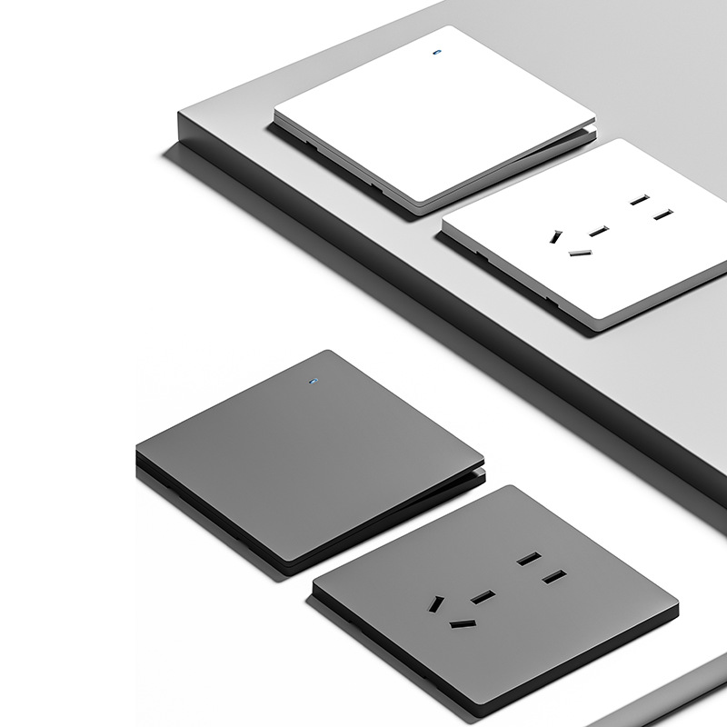 Panel de interruptor LED blanco mate mate microondas cerámico de alta potencia de cocina de cinco agujeros enchufe de apagado doméstico
