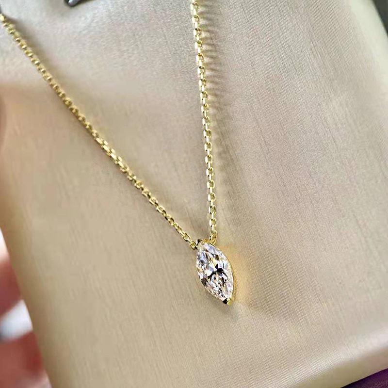 Ig Style Simple Style Water Droplets Rhinestone Sterling Silver Women's Pendant Necklace display picture 4