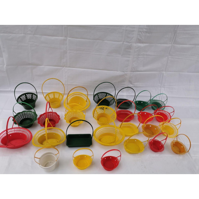 手提塑料花篮 清明节扫墓塑料小花篮 冬至鲜花篮 厂家包邮 垒德株