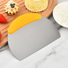 Stainless steel flour cutting dough knife half round flour scraper kitchen baking tool wholesale