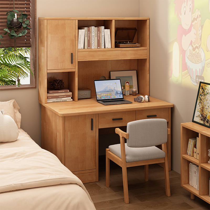 escritorio de escritorio, estante de escritorio integrado, escritorio contra la pared, dormitorio doméstico, escritorio de estudio y escritorio con gabinete, escritorio y silla de computadora de oficina, combinación