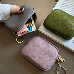 メーカー直販トップ牛革汎用ミニ小銭入れ女性キーリング硬貨カバン本革ジッパー小銭入れ