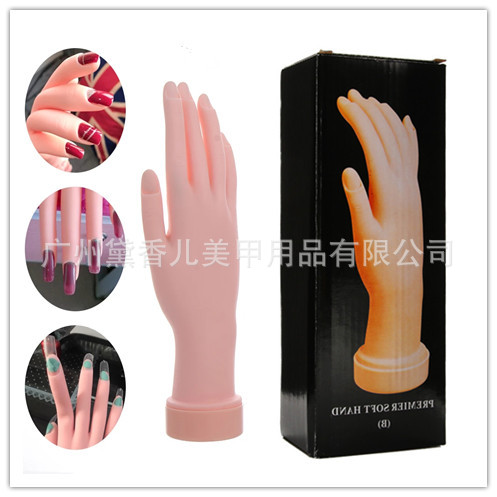 Práctica de Arte de uñas flexible mano falsa mano derecha se puede insertar pieza de uñas práctica especial mano arte de uñas molde de mano que forma la mano falsa