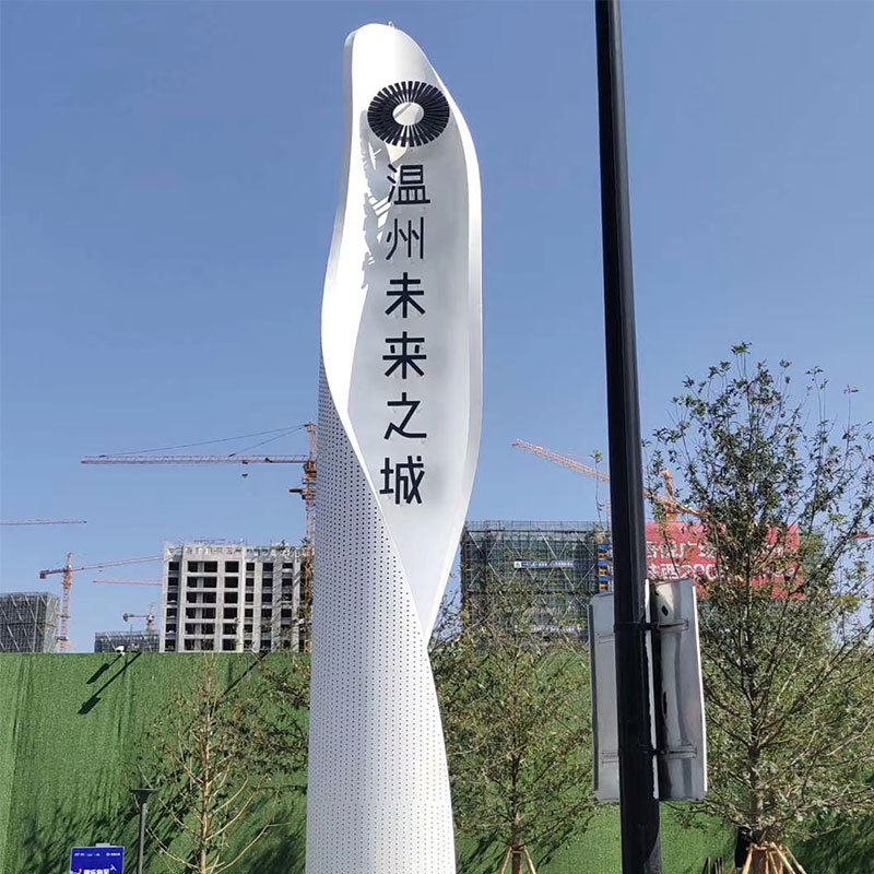 厂家供应大型精神堡垒导向牌房地产户外标识牌立牌不锈钢精神堡牌