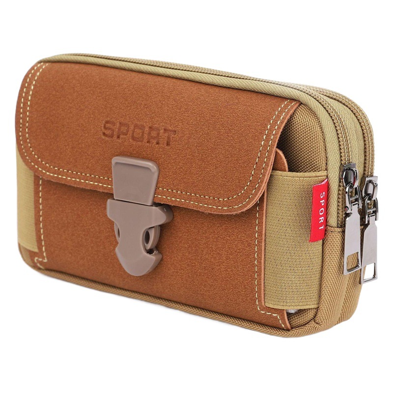 Bolsa de cintura para hombre cinturón multifuncional bolsa de teléfono móvil lona resistente al desgaste corriendo bolsa de cintura de teléfono móvil de 6,5 pulgadas ventas directas de fábrica
