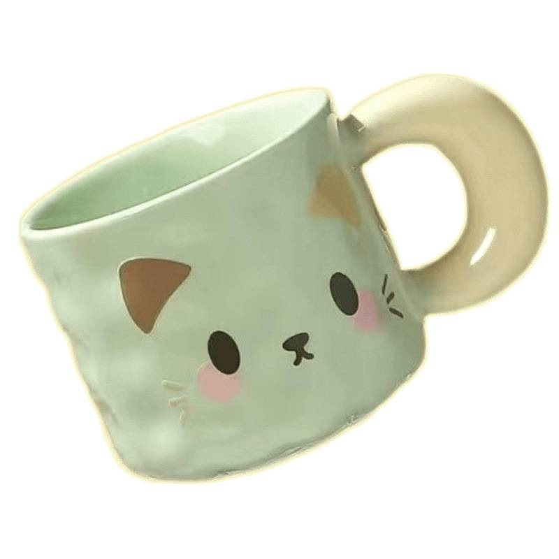 可爱小猫马克杯带盖陶瓷水杯送女生日高颜值有意义礼品情侣|undefined