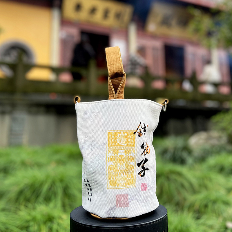 キャンバスバッグカスタムワンショルダークロスボディキャンバスバッグ杭州Lingyin Lucky Snake Yearレッドマネーバッグロゴ|undefined