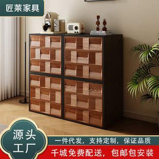 Medieval Style Cupboard, Listening Cabinet, Tv Cabinet, Living Room Free Combination Module, Multi-Functional Solid Wood Storage Card Door