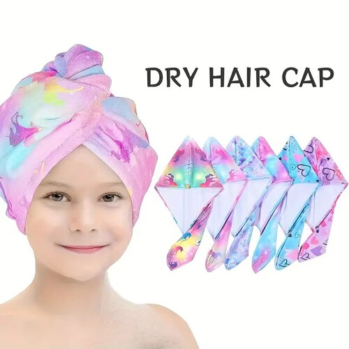 TEMU Bestselling Thick Absorbent Quick-Dry Children's Hair Hat, Digital Printing Level 4 Women's Adult Shower Cap