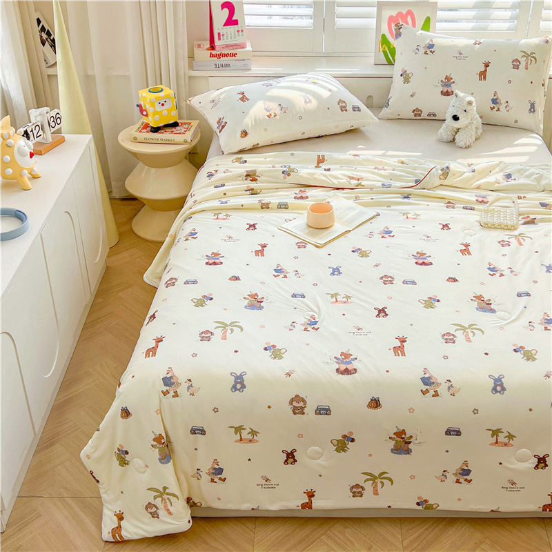 A級ベビー・マタニティグレード大豆繊維ニット綿夏用掛け布団、洗濯機で洗える夏用子供用薄掛け布団、ギフト用エアコン掛け布団