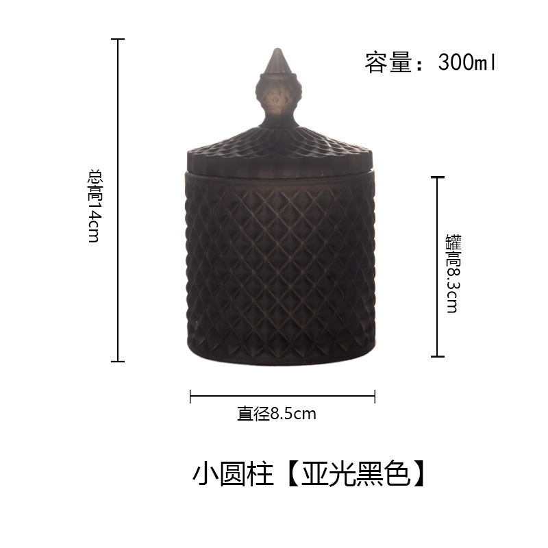 欧式玻璃罐香薰蜡烛罐糖果罐收纳摆件首饰品罐子消磁石水晶消磁碗|undefined