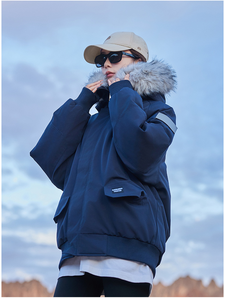 Chaqueta de algodón de pluma para mujeres invierno 2025 nuevo estilo de ropa de algodón de carga europea chaqueta de algodón gruesa chaqueta de moda suelta coreana image 9