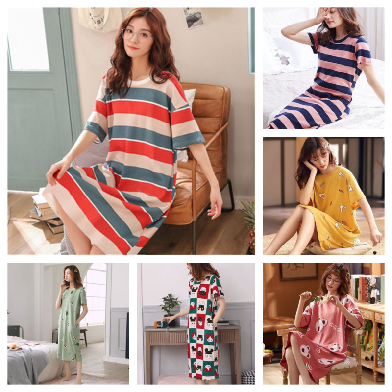 Pajamas Women's Summer Korean-style Pajamas Women's Summer Nightgown Women's Summer Short-sleeved Women's Summer Home Clothes Set Student Cute Large Size