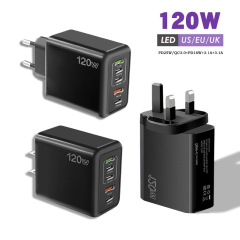 120w携帯電話急速充電器type-c欧米英語pd + usbはアップルの15口以上の充電ヘッドを適用している