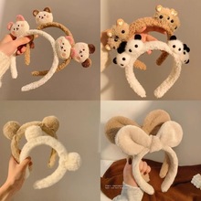 可爱小熊毛绒头饰发箍女洗脸用发箍网红发卡头箍发饰跨境礼品批发