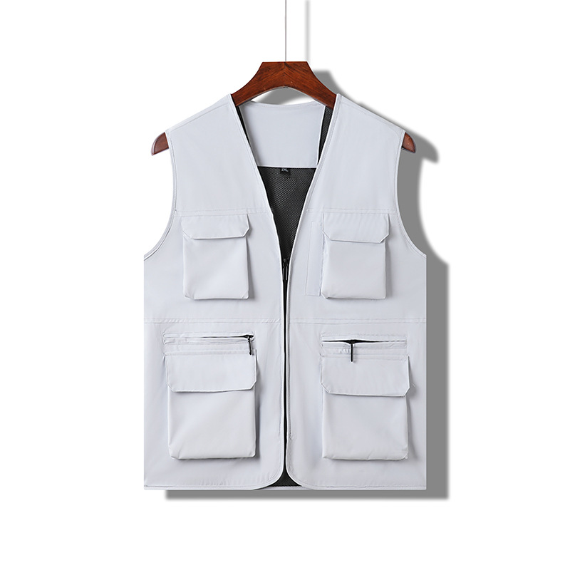 Nuevo chaleco de gama alta para exteriores, chaleco de fotografía de pesca multifuncional multibolsillo para hombre, ropa exterior, personalización