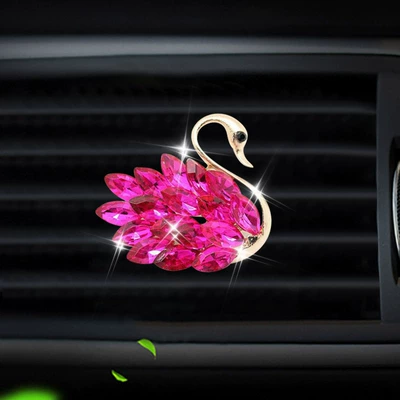 Clip Diamond Car Air — Car Perfume Aromatherapy - rose-red-swan-right