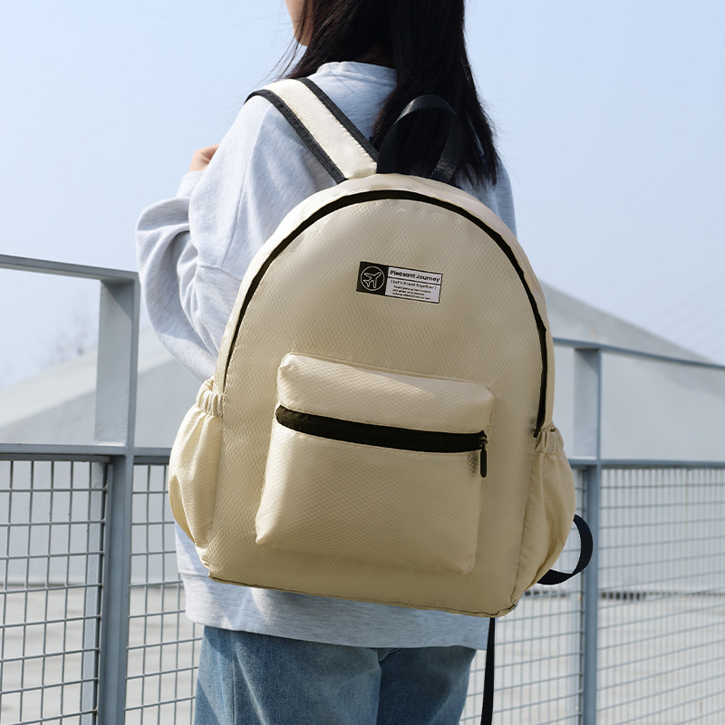 Runhui nueva mochila a cuadros de diamantes mochila plegable viaje ligero estudiante mochila mochila hombro femenino