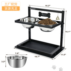 アマゾンの中の大型の犬の高架の犬の碗の犬の食糧の碗の犬の碗の棚は高さの双碗の給餌器の現物を調節することができます。