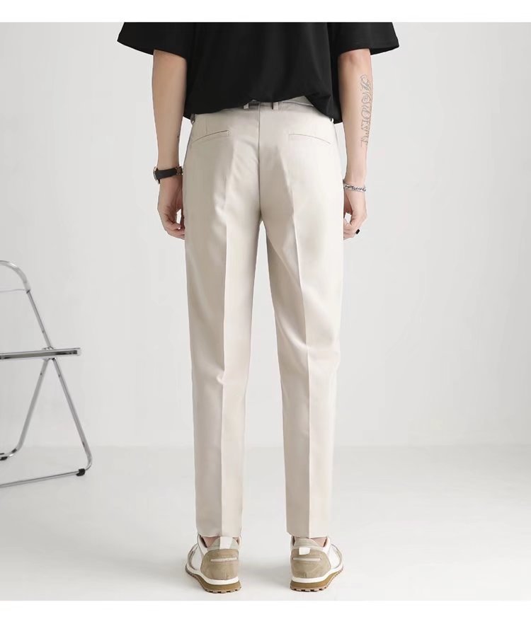 Verano nuevo estilo pequeño traje pantalones de drapeado de los hombres pantalones cortos de negocios casual estilo coreano moda británico pantalones de traje sueltos rectos