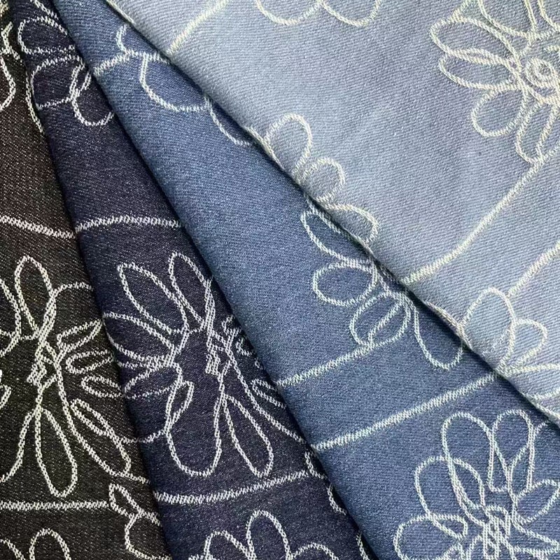 Pastoral Style Jacquard Washed Denim Fabric Clothing Shirts Jackets Jeans Children's Clothing Bags Wholesale