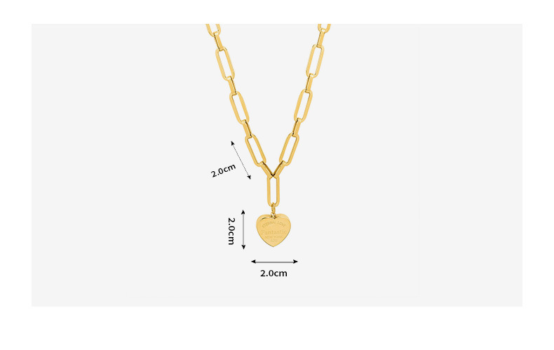 43g Weight Necklace Classification Wedding, Travel Occasion Fashion Heart-shape Three-dimensional Lettering Titanium Steel Necklace