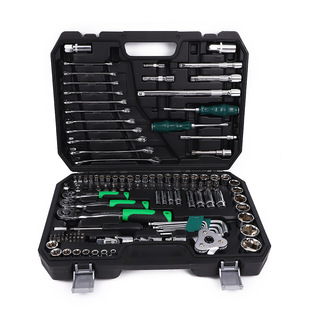 121PCS set of household repair toolbox car repair ratchet wrench socket combination hardware tool suit