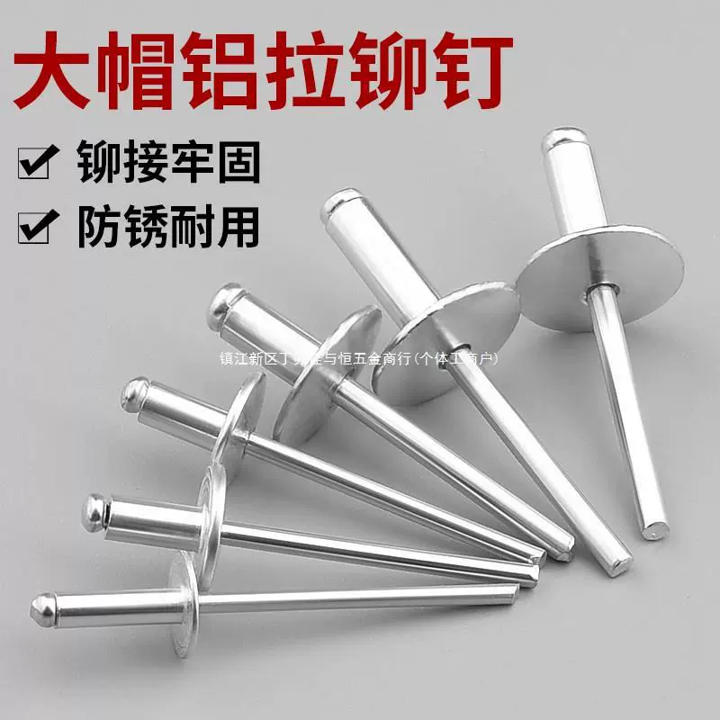 Заклепки с большой крышкой, алюминиевые заклепки с круглой головкой, заклепки с большими полями, заклепки с сердечником, большие заклепки с плоской головкой, большие автомобильные заклепки с плоской головкой