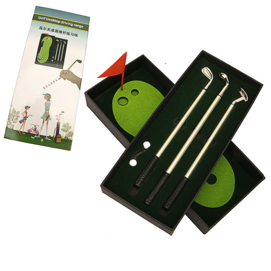Golf Sign Pen Mini Desktop Pen Gift suit Green Driving Range Office Gift Water Pen Boxed