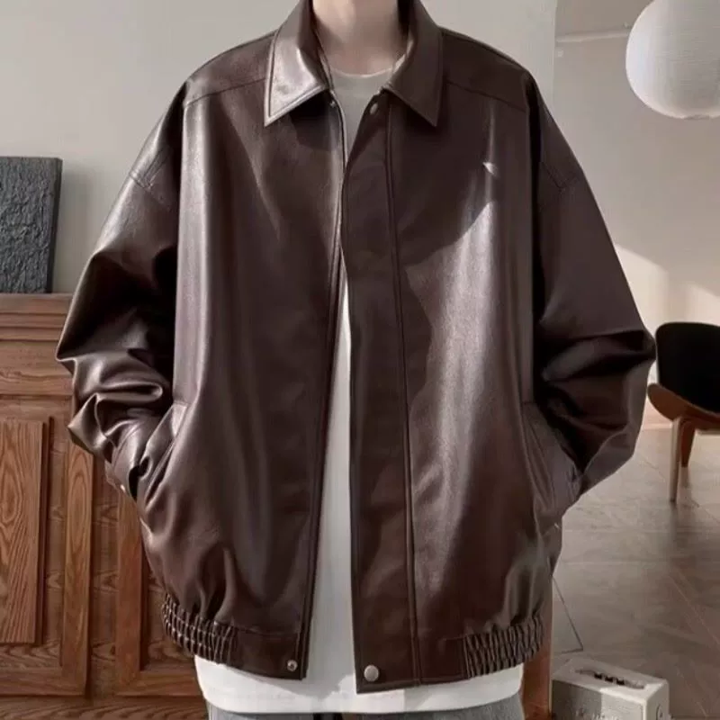 Осенняя демисезонная куртка из полиуретана, размер oversize