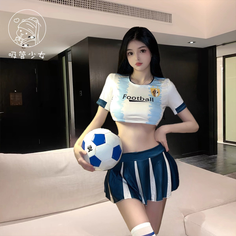 Straw Girl World Cup Soccer Baby cheerleader Uniform Performance Split T-Shirt Short Skirt suit Nightgown 1145 Straw Girl World Cup Soccer Baby cheerleader Uniform Performance Split T-Shirt Short Skirt suit Nightgown 1145