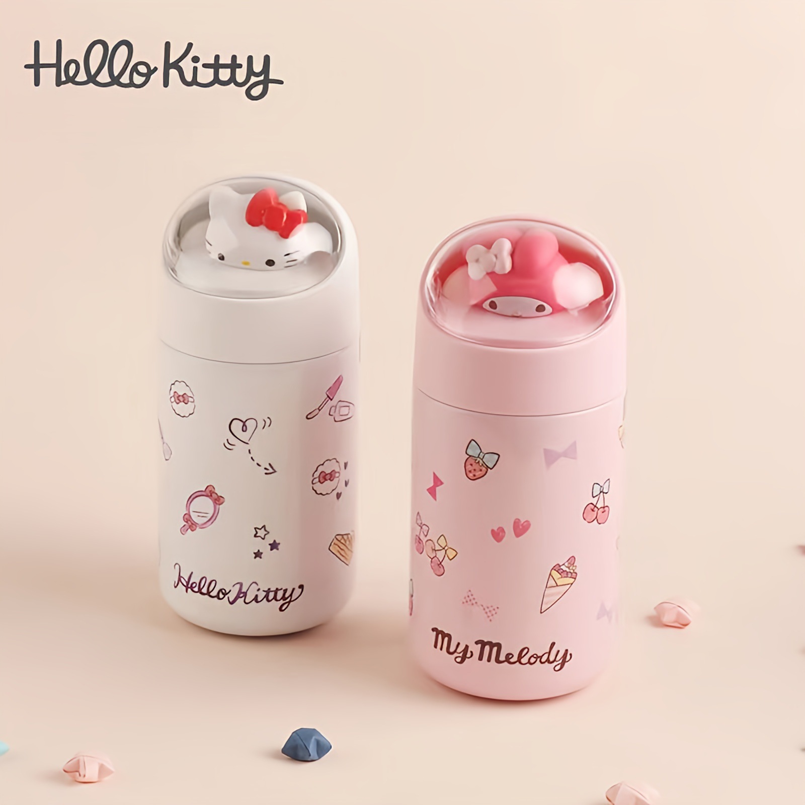 Sanrio Пейзажная кукла термальная чашка милый мультфильм с высоким содержанием лица