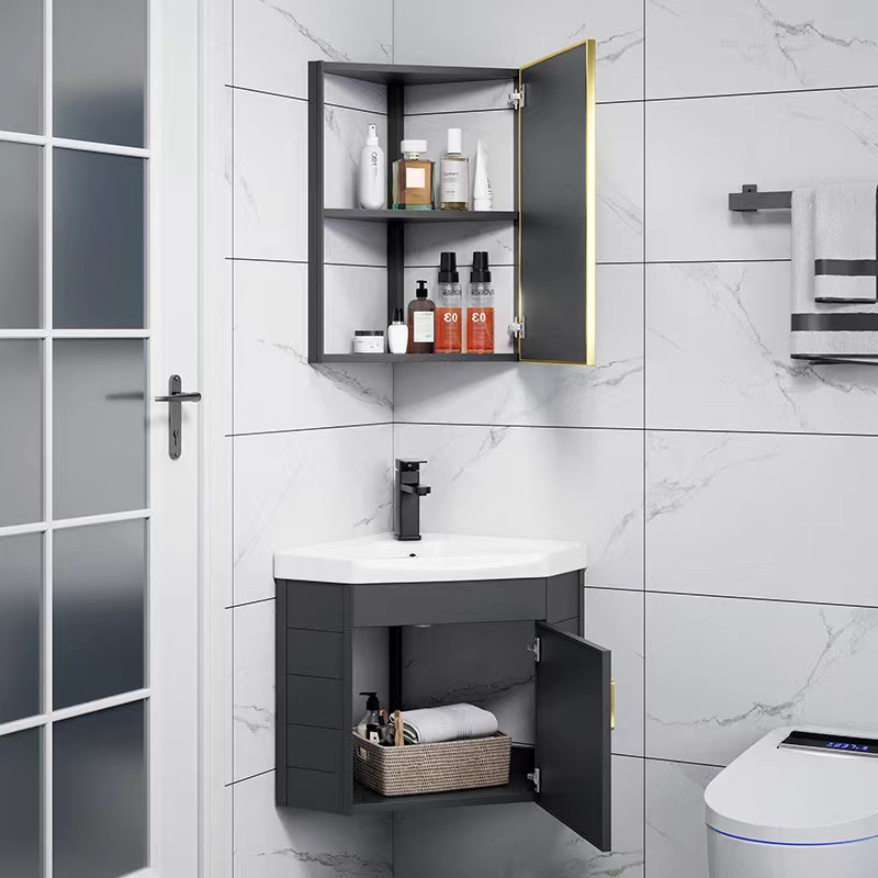 gabinete de baño tipo pared tipo casa pequeña lavabo triangular lavabo gabinete de lavabo combinado esquina de pared lavabo gabinete de esquina