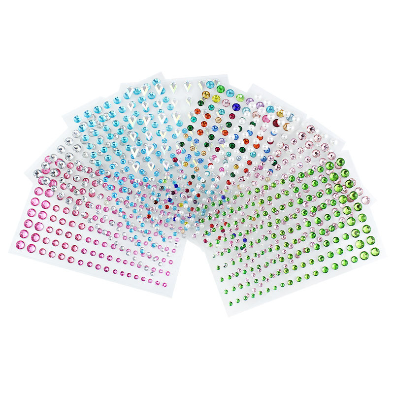 Raíz de montaña flash diamante lágrima Pegatinas de diamante pentagrama estrella ojo maquillaje gota de agua roto Diamante autoadhesivo dopamina Perla cara pegada Diamante