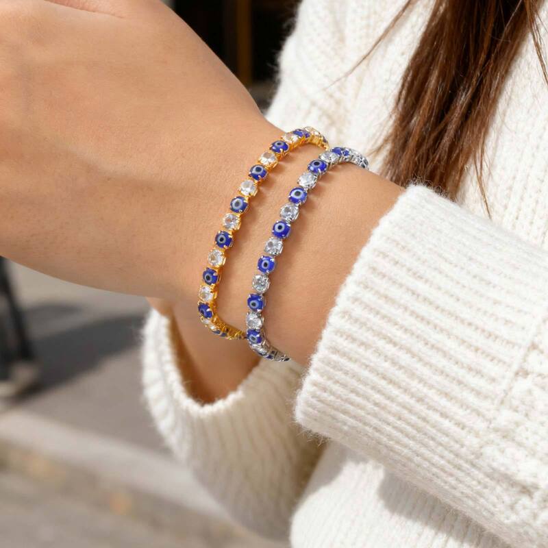 Copper Material Devil's Eye [Eye of Redemption] Micro-Paved Zircon Bracelet for Women, Versatile Accessible Luxury Bracelet Pbr-286
