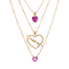 Fashionable fuchsia diamond necklace, suitable for import, European style, wholesale