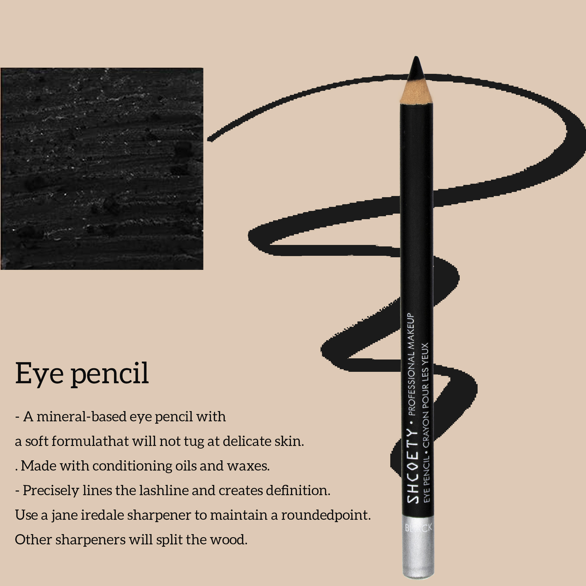 SHCOETY waterproof and non-smudge wooden eyeliner pen, long-lasting makeup without smudge, eyebrow pencil and eye pencil, dual-purpose makeup pen, European and American undefined